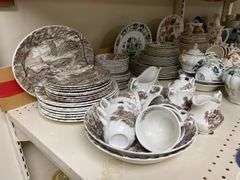 Ridgway Hayride pattern brown transfer dinnerware