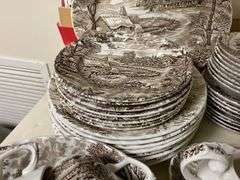 Ridgway Hayride pattern brown transfer dinnerware