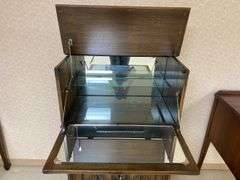 Mediterranean oak finish bar cabinet 29.25x16.5x48.5