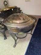 Plated chafing dishes and serving items