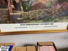 Ray Burdzininski 25th Anniversary Cottage Garden print, framed 23x26