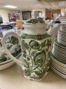 Ridgway Ironstone Jacobean pattern green dinnerware