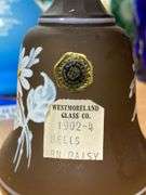 Westmoreland brown satin glass bell w/ handpainted decor