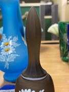 Westmoreland brown satin glass bell w/ handpainted decor