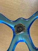Westmoreland blue glass bowl w/ flared open work edge