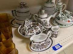 Ridgway Jacobean pattern brown dinnerware