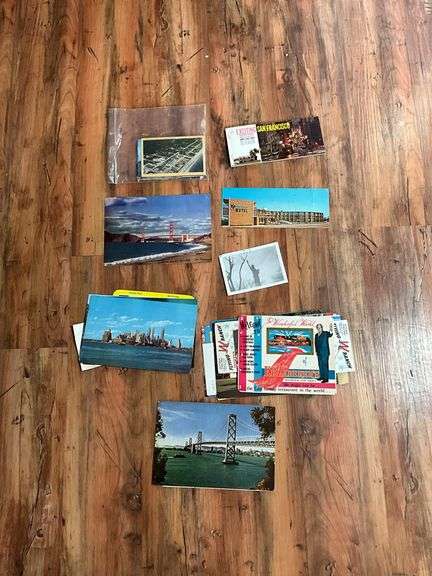 Chrome travel postcards, misc paper