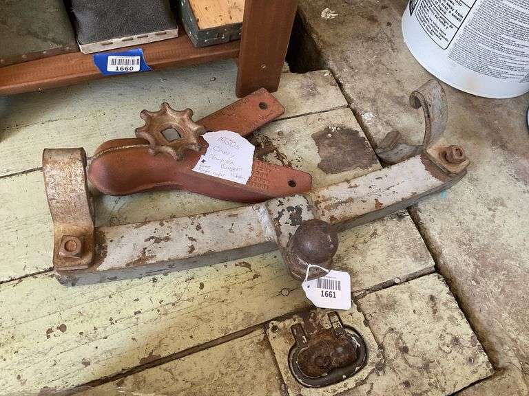 Vintage hitch attachments including 1950s Chevy Acme tongue coupler