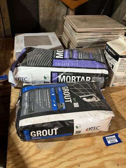Tiles, grout, mortar mix