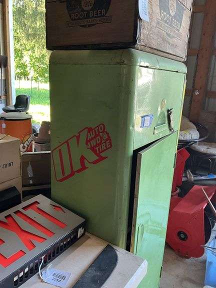 Vintage green metal cabinet