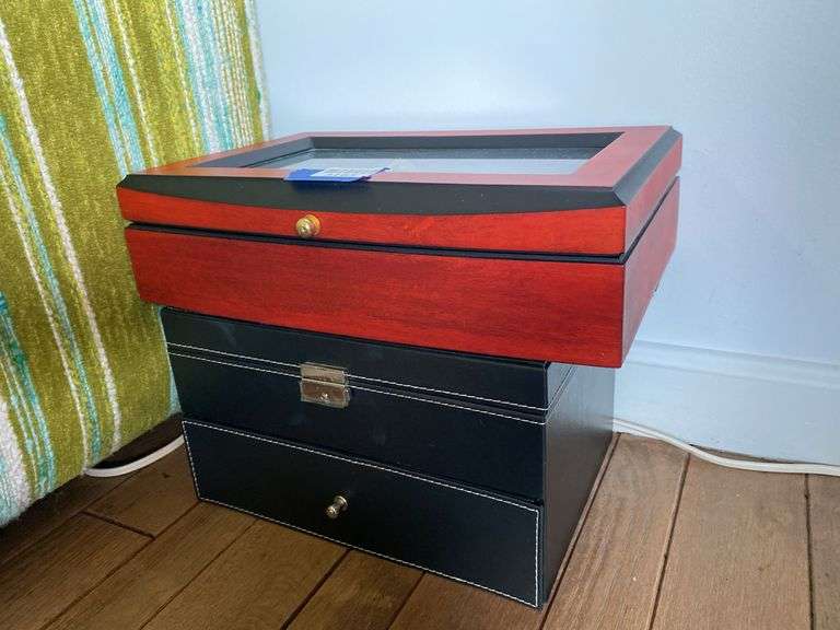 Two jewelry boxes and contents