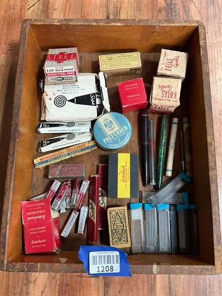Vintage pens, pen points, pencil leads