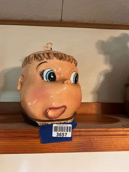 Vintage monk head Thou Shalt Not Steal cookie jar
