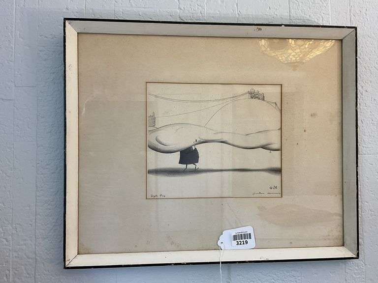 Justin Murray(1912-1987) lithograph, High Fog, San Francisco, framed 21 X 17