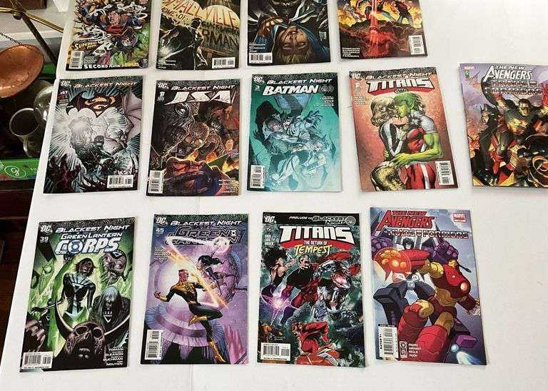 Comic books including: Superman, Batman, Titans
