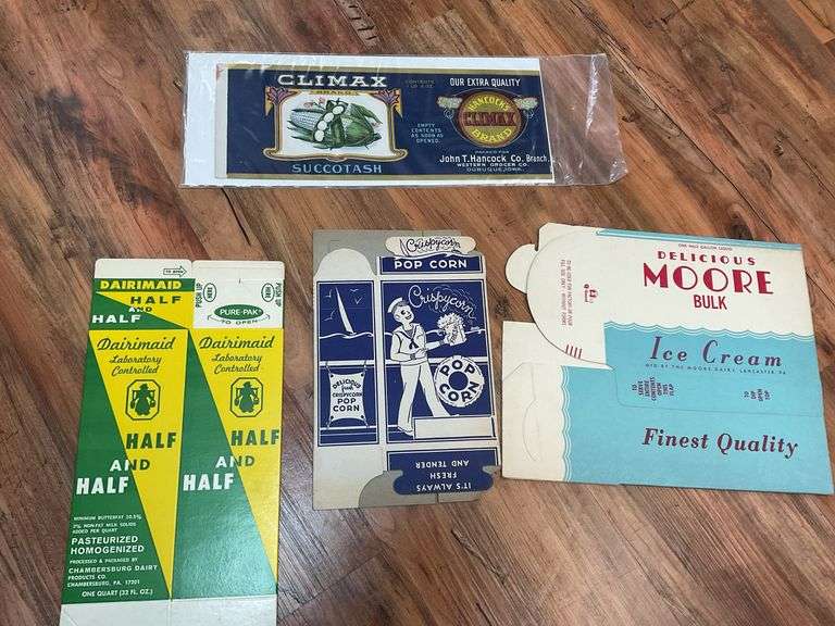 Advertising containers, labels, and bags