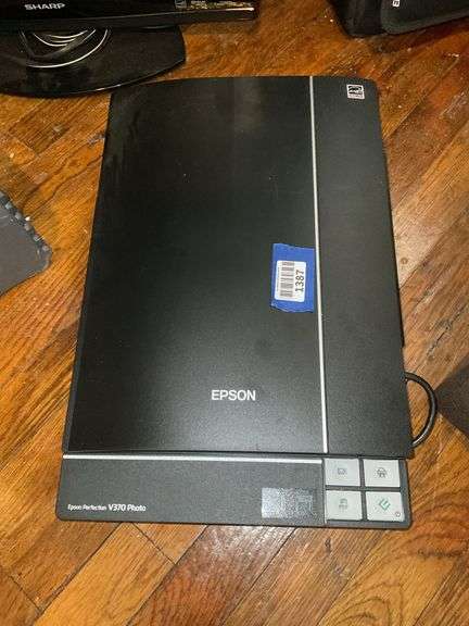 Eason Perfection V370 photo scanner, Epson digital projector, Sharp and Sansui monitors