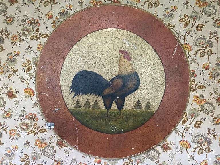 Large country rooster wall plaque 30x30