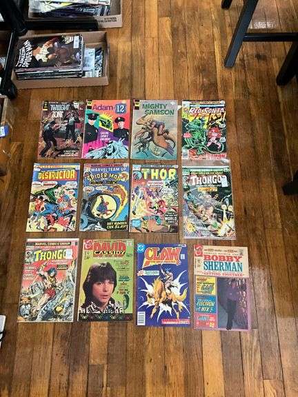 Comic book lot including: David Cassidy, Bobby Sherman, Adam-12, Spider-Man, Thor