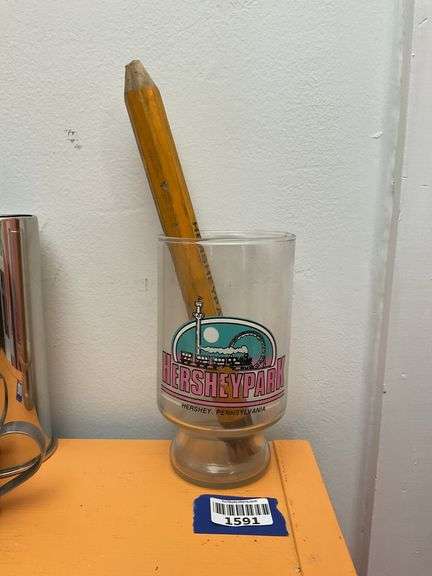 Hershey Park souvenir pencil and glass