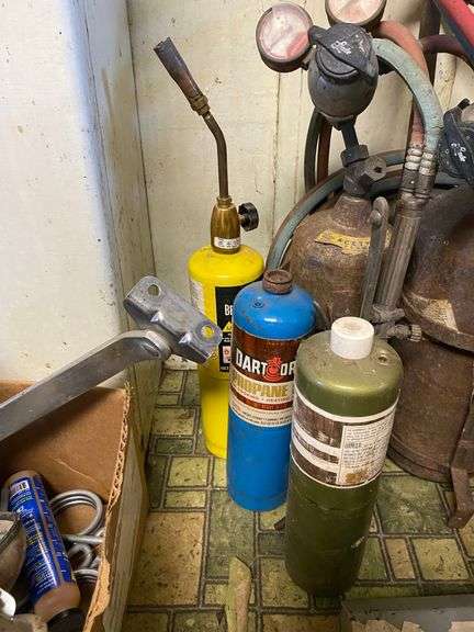 Welding tanks and gauges, propane torches, sparkers