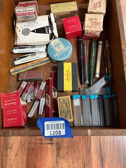Vintage pens, pen points, pencil leads