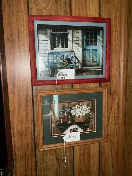 Wall hangings: various country and other prints, framed