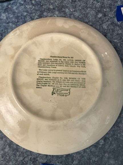 1973 Chambersburg Moose Lodge 25th anniversary souvenir plate