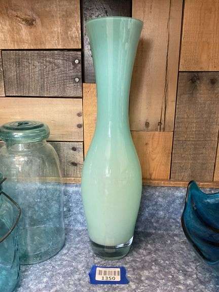 Polish blown art glass vase w/ label