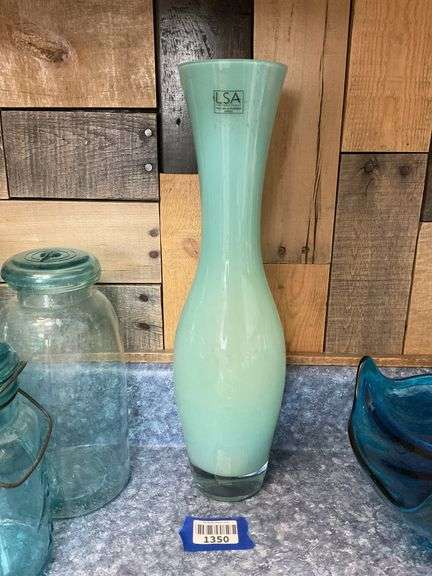 Polish blown art glass vase w/ label