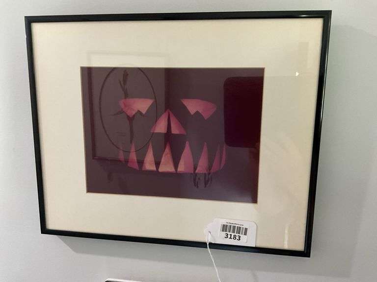 Jack O'Lantern artwork, framed 15 X 12