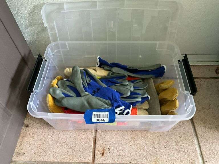 Tote of work gloves