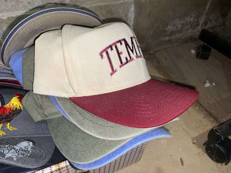 Box of baseball caps