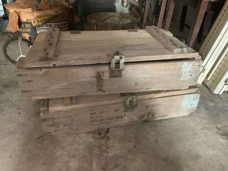 Two wooden ammo crates