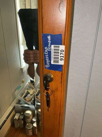 Wall mount jewelry armoire w/ beveled mirror door - bring tools for removal 15x4x48