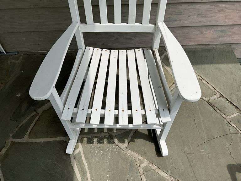 White porch rocker