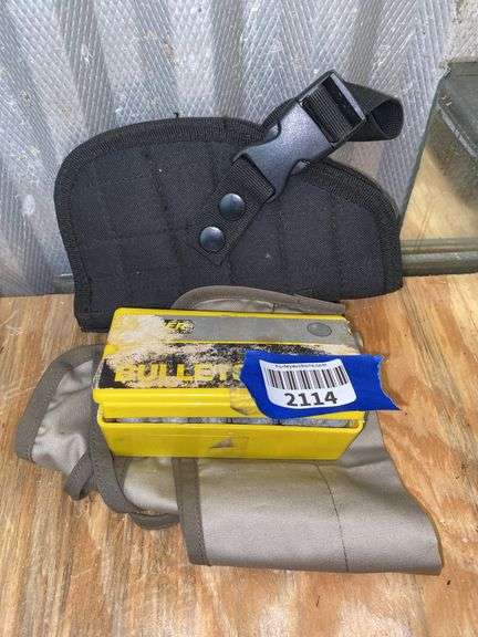 Holster, .490 round ball ammo, soft gun case