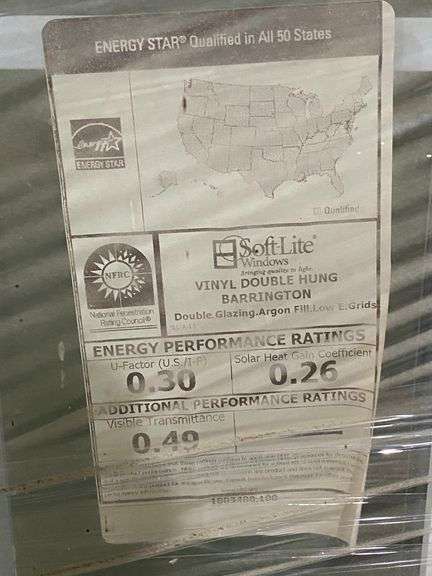 Replacement windows 30x36, (2) 25.75x53.5 and 26x56