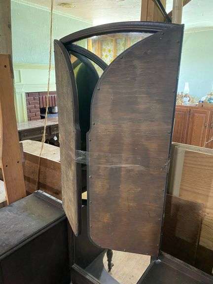 1920s vanity hinged triple mirrors, drop center section 48x18x68