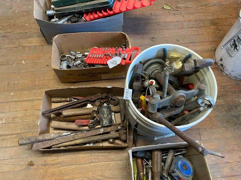 Pipe wrenches and misc tools lot