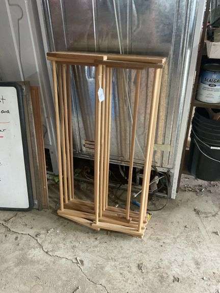 Wooden folding drying rack