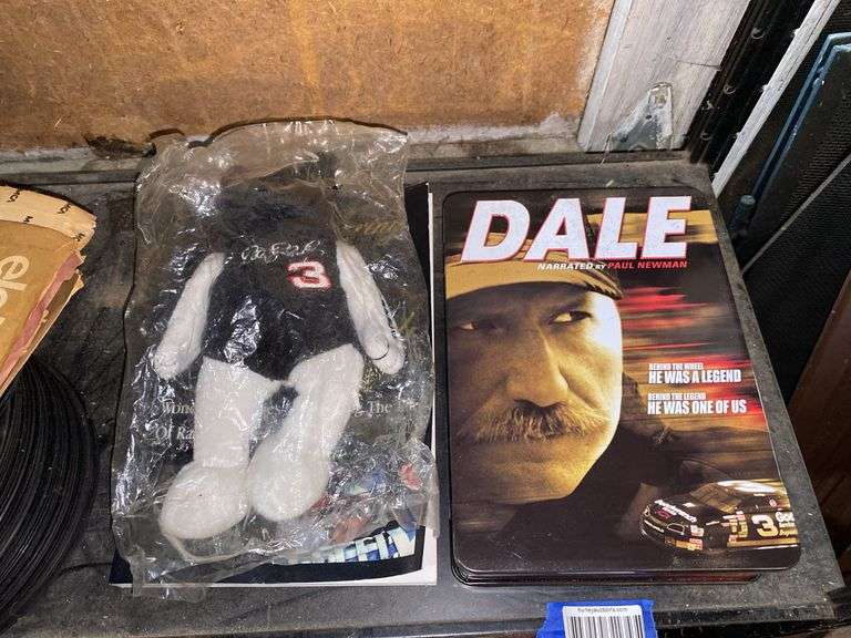 Dale Earnhardt Sr DVD set, bear, and book