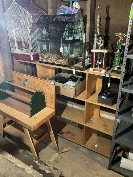 Pine shelf unit - no contents, MUST COME DURING LAST 2 HOURS OF PICKUP FOR THIS ITEM.
