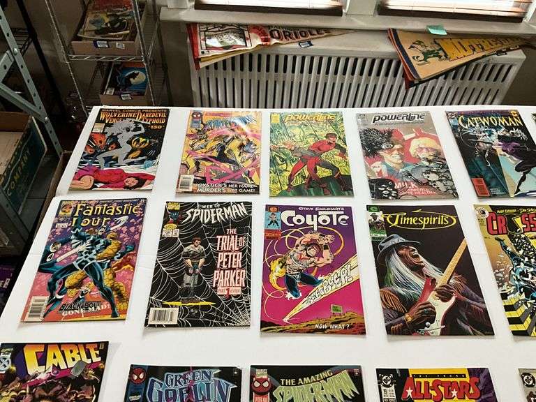 Comic books including: Spider-Man, Fantastic Four, Catwoman, Green Goblin
