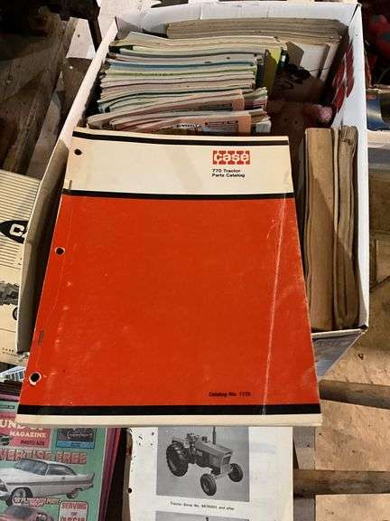 Case tractor catalogs, 1991 Sears catalog, car magazines