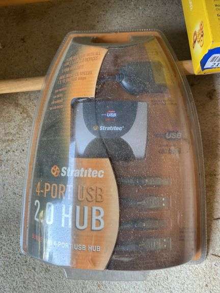 USB hub, ethernet adapter, CD drive, software