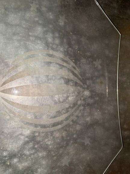 1793 hot air balloon etched glass plate