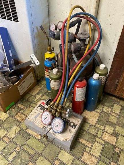 Welding tanks and gauges, propane torches, sparkers