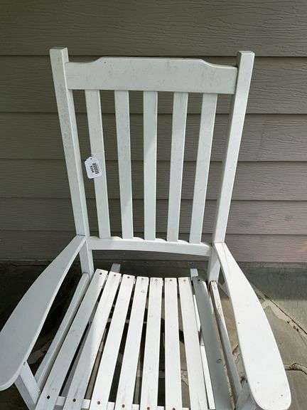 White porch rocker