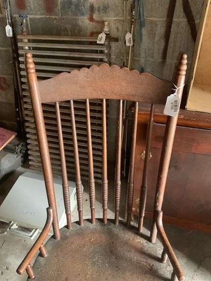 Victorian chair w/ turned spindles, and 2-tier stand w/ turned legs